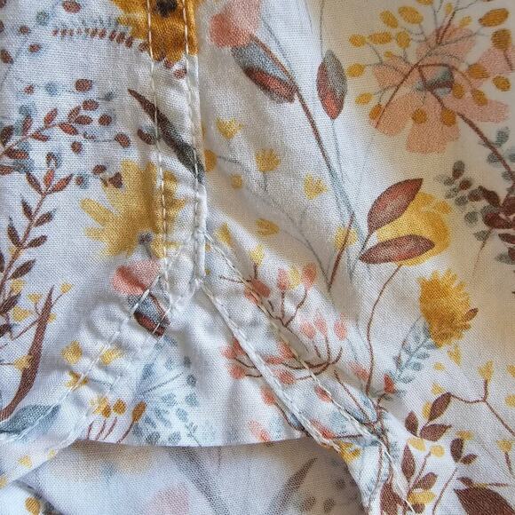 Garnet Hill Autumn Floral Button-Up Shirt 14 Organic‎ Cotton Business Festival - Picture 8 of 8